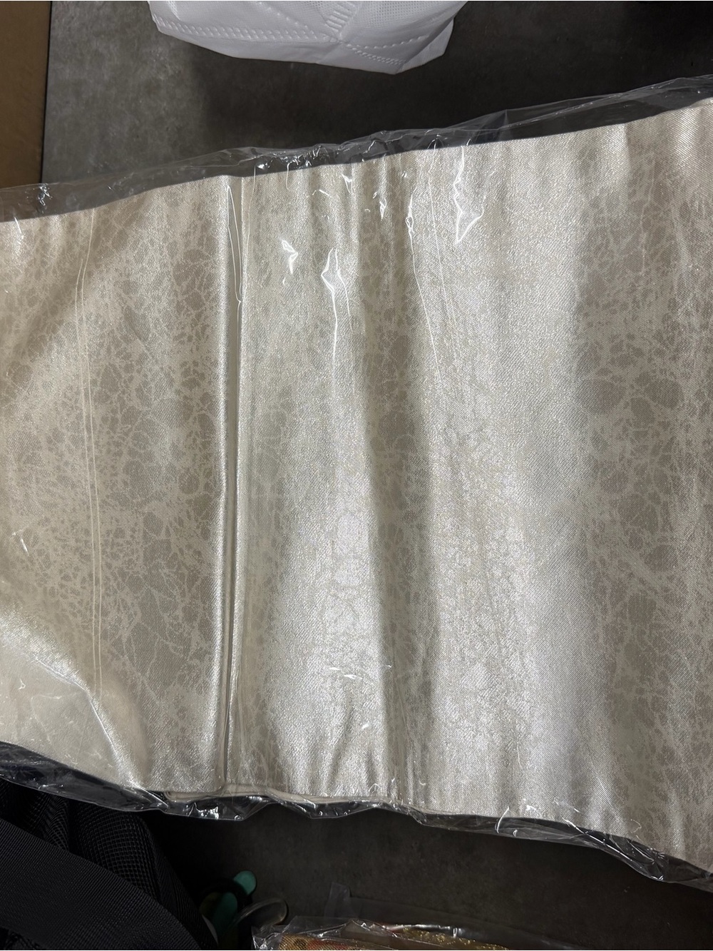 Authentic Japanese Nagoya Obi  Metallic Ivory Mint Silver Floral Wave kimono